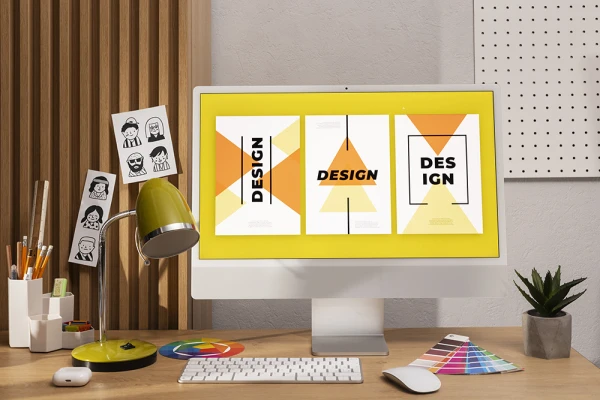 L'écran d'un pc où il y a écrit design